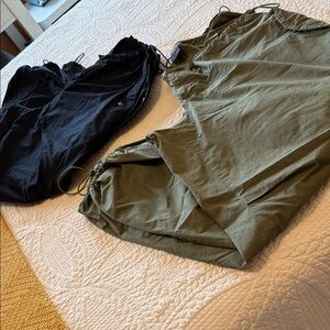 Black and Olive Drawstring Pants